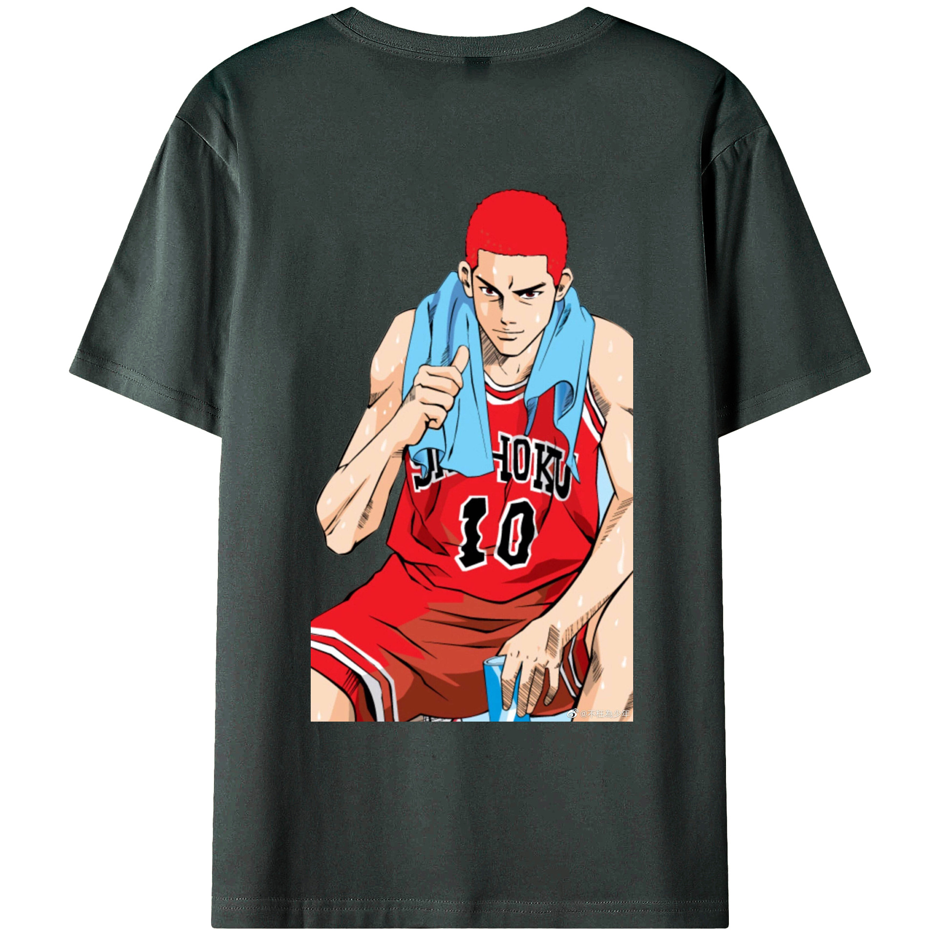 （画像用） SLAM DUNK／スラムダンク 綿100％ メンズ半袖Tシャツ（バックプリント） 通気性